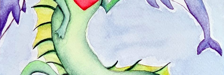 Dimensione Acquatica Lemuriana e Drago d'acqua lemuriano con delfini